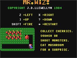 Title screen of Mr. Wiz! on the Commodore 64.