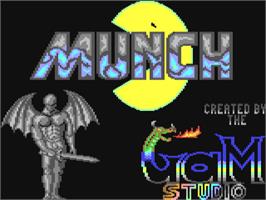 Title screen of Munch on the Commodore 64.