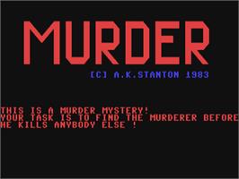 Title screen of Murder (Rabbit Software) on the Commodore 64.