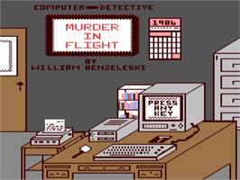 Title screen of Murder In Flight on the Commodore 64.