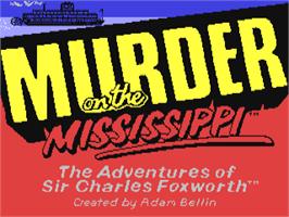 Title screen of Murder on the Mississippi on the Commodore 64.