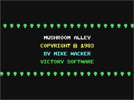 Title screen of Mushroom Alley on the Commodore 64.