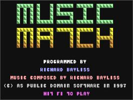 Title screen of Music Match on the Commodore 64.