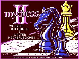 Title screen of Mychess 2 on the Commodore 64.