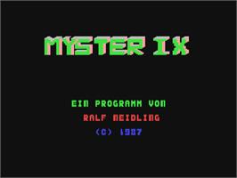 Title screen of Mysterix on the Commodore 64.
