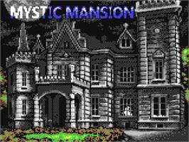 Title screen of Mystic Mansion on the Commodore 64.