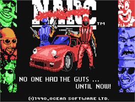Title screen of NARC on the Commodore 64.