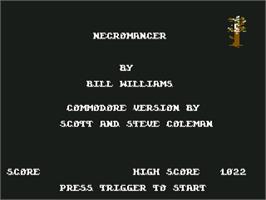 Title screen of Necromancer on the Commodore 64.