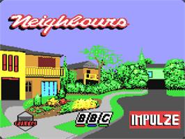 Title screen of Neighbours on the Commodore 64.