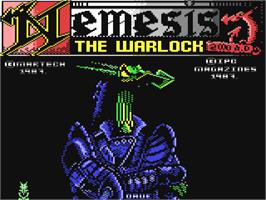 Title screen of Nemesis the Warlock on the Commodore 64.