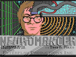 Title screen of Neuromancer on the Commodore 64.