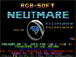 Title screen of Neutmare on the Commodore 64.