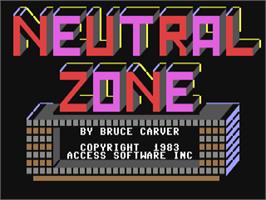 Title screen of Neutral Zone on the Commodore 64.