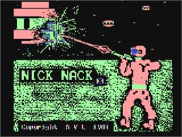 Title screen of Nick Nack on the Commodore 64.