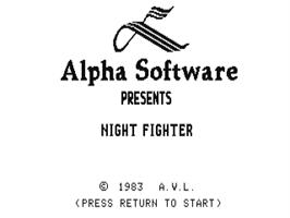 Title screen of Night Fighter on the Commodore 64.