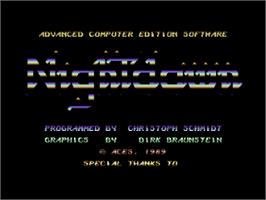 Title screen of Nightdawn on the Commodore 64.