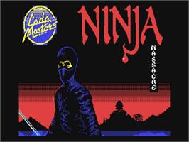 Title screen of Ninja Massacre on the Commodore 64.