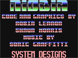 Title screen of Niobia on the Commodore 64.