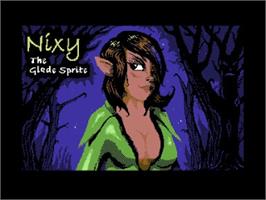 Title screen of Nixy - The Glade Sprite on the Commodore 64.