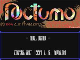 Title screen of Nocturno on the Commodore 64.
