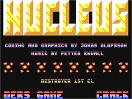 Title screen of Nucleus on the Commodore 64.