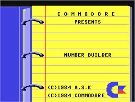 Title screen of Number Builder on the Commodore 64.