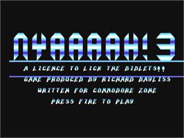 Title screen of Nyaaaah! 03 - A Licence To Lick The Biblets on the Commodore 64.