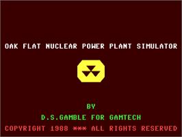 Title screen of Oak Flat Nuclear Power Plant Simulator on the Commodore 64.