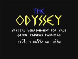 Title screen of Odyssey, The (Stavros Fasoulas) on the Commodore 64.