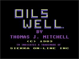 Title screen of Oil's Well on the Commodore 64.
