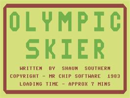 Title screen of Olympic Skier on the Commodore 64.