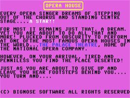 Title screen of Opera House on the Commodore 64.