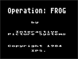 Title screen of Operation - Frog on the Commodore 64.