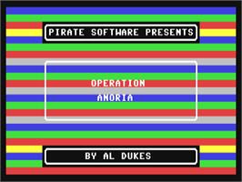 Title screen of Operation Anoria on the Commodore 64.