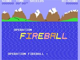 Title screen of Operation Fireball on the Commodore 64.