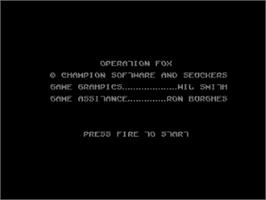 Title screen of Operation Fox on the Commodore 64.