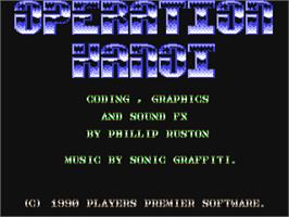 Title screen of Operation Hanoi on the Commodore 64.