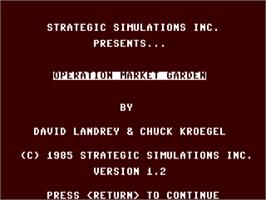 Title screen of Operation Market Garden: Drive on Arnhem, September 1944 on the Commodore 64.