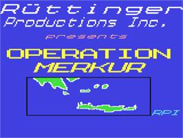 Title screen of Operation Merkur on the Commodore 64.