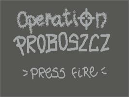 Title screen of Operation Proboszcz on the Commodore 64.