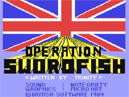 Title screen of Operation Swordfish on the Commodore 64.