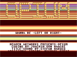 Title screen of Opium on the Commodore 64.