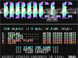 Title screen of Oracle 2 on the Commodore 64.