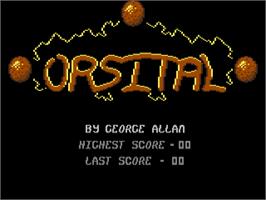 Title screen of Orsital on the Commodore 64.
