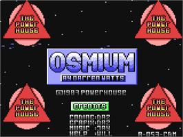 Title screen of Osmium on the Commodore 64.