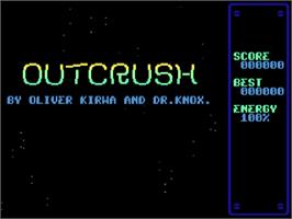 Title screen of Outcrush on the Commodore 64.