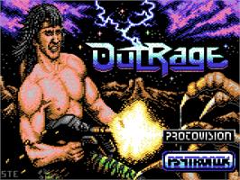 Title screen of Outrage on the Commodore 64.