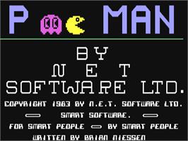 Title screen of P. Man on the Commodore 64.