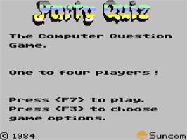 Title screen of PQ: The Party Quiz Game on the Commodore 64.