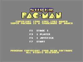 Title screen of Pac-Man 25th Anniversary Edition 64 on the Commodore 64.